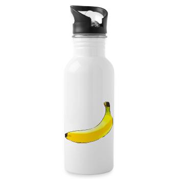 Banane - Trinkflasche mit integriertem Trinkhalm - Weiß - Rechts