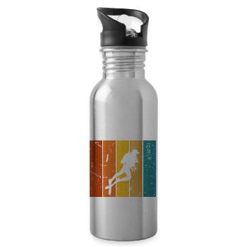 Scuba diving gift Vintage - Water bottle with straw - silver - Right