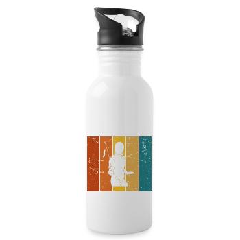 Vintage gift fencer - Water bottle with straw - white - Right
