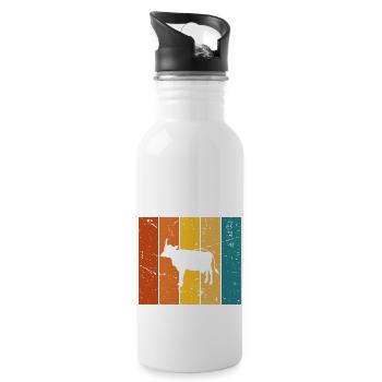 Vache cadeau Vintage - Gourde avec paille intégrée - blanc - Droite