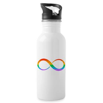 Gay Pride Parade LGBTQ+ Rainbow Flag Body Positive - Trinkflasche mit integriertem Trinkhalm - Weiß - Rechts