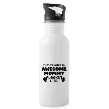 This is what an Awesome Mommy Looks Like - Trinkflasche mit integriertem Trinkhalm - Weiß - Rechts