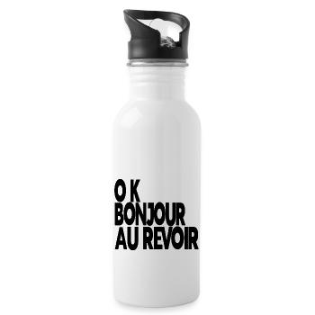 ok bonjour au revoir - Gourde avec paille intégrée - blanc - Droite