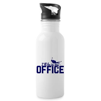 Apnoetaucher Freitaucher Taucher - Trinkflasche mit integriertem Trinkhalm - Weiß - Rechts