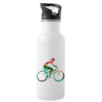 Cycliste - Gourde avec paille intégrée - blanc - Droite