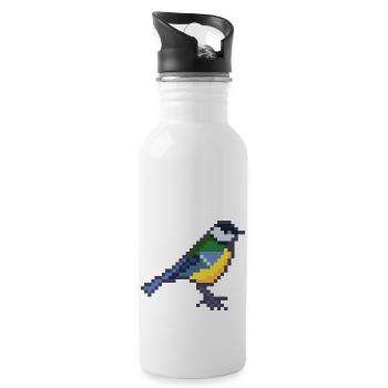 Vogel - Trinkflasche mit integriertem Trinkhalm - Weiß - Rechts
