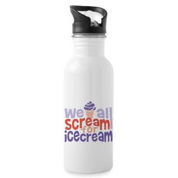 Sommer - Trinkflasche mit integriertem Trinkhalm - Weiß - Rechts