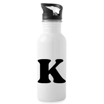 Letter k - Water bottle with straw - white - Right