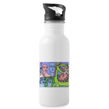 Dream of stones - Water bottle with straw - white - Right