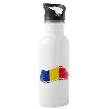Je ne crie pas Je suis roumain Roumanie Fierté R - Gourde avec paille intégrée - blanc - Droite