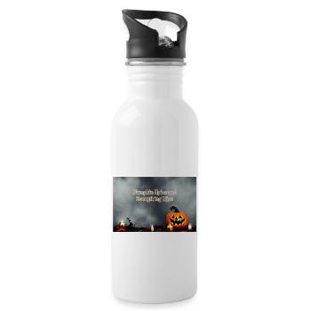 Halloween pumpkin - Water bottle with straw - white - Right