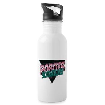 birthday present automatic artificial intelligence - Trinkflasche mit integriertem Trinkhalm - Weiß - Rechts