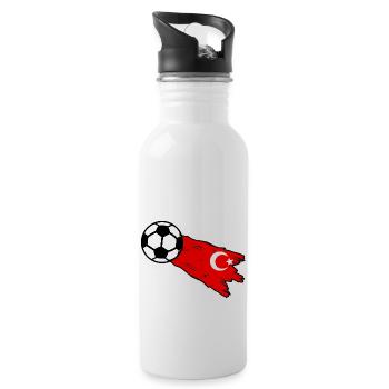 Unterstützer aus der Türkei - Trinkflasche mit integriertem Trinkhalm - Weiß - Rechts