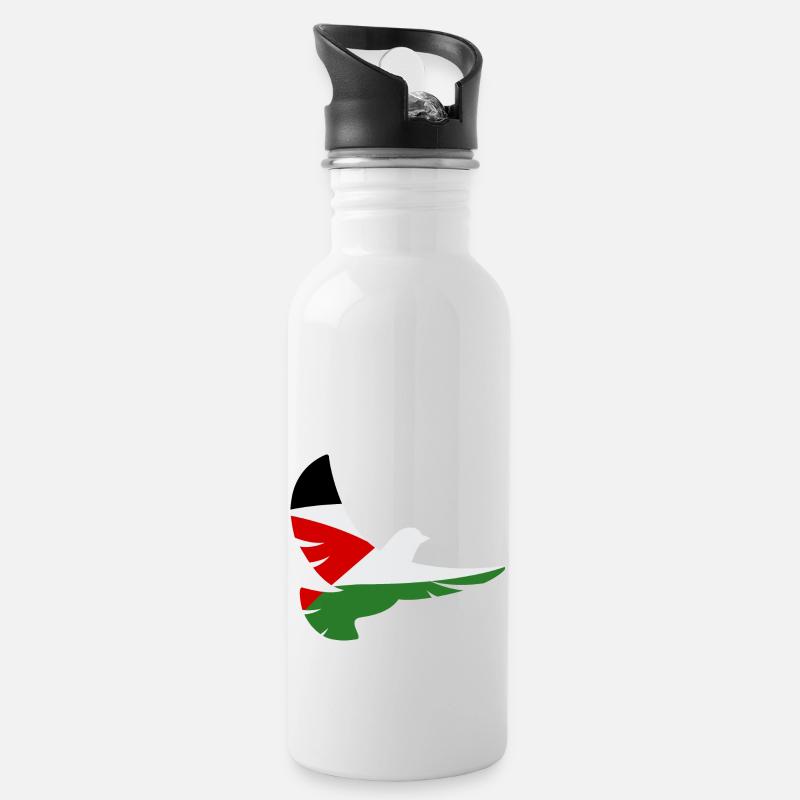 Colombe de Gaza - Gourde avec paille intégrée - blanc