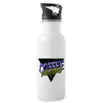 awesome coffee cappuccino milk gift mug happy - Trinkflasche mit integriertem Trinkhalm - Weiß - Rechts