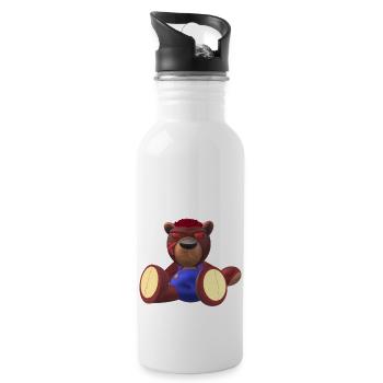 Creepy Teddy Natural - Water bottle with straw - white - Right