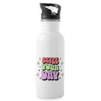 Affirmation positive - Gourde avec paille intégrée - blanc - Droite