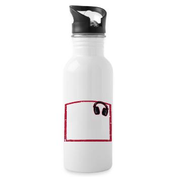 Can't Hear You I'm Gaming Lustiger Gamer Spruch - Trinkflasche mit integriertem Trinkhalm - Weiß - Rechts