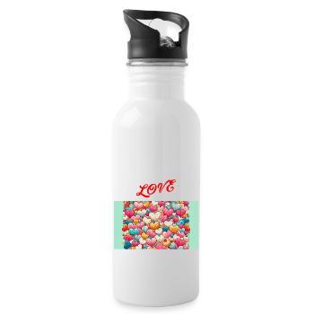Love - Gourde avec paille intégrée - blanc - Droite
