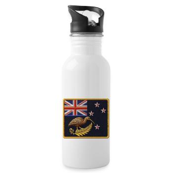 Neuseeland Aotearoa Kiwi 23 - Trinkflasche mit integriertem Trinkhalm - Weiß - Rechts