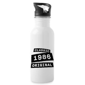 Classic 1986 Original Year of Birth Vintage 80s - Water bottle with straw - white - Right