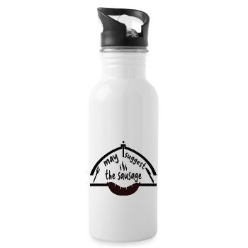 Lustiges Wurst-Humor-Design - Trinkflasche mit integriertem Trinkhalm - Weiß - Rechts