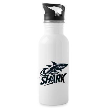 Shark - Trinkflasche mit integriertem Trinkhalm - Weiß - Rechts