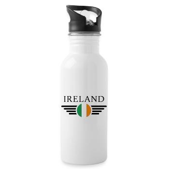 Irland Stil T-Shirt - Trinkflasche mit integriertem Trinkhalm - Weiß - Rechts