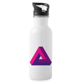Mind-Bending Perspective: Impossible 3D Triangle - Water bottle with straw - white - Right