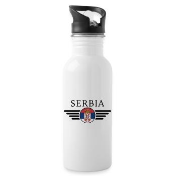 Serbie Pride T-shirt - Gourde avec paille intégrée - blanc - Droite