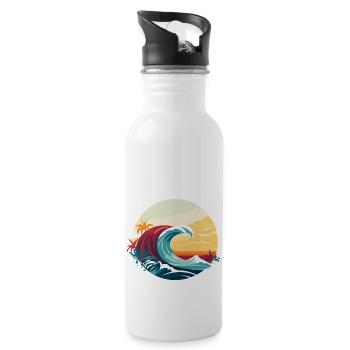Surf Wave - Water bottle with straw - white - Right