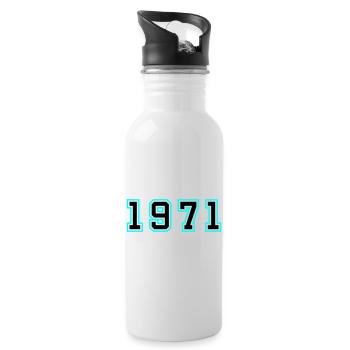 1971 Year Birthday - Water bottle with straw - white - Right