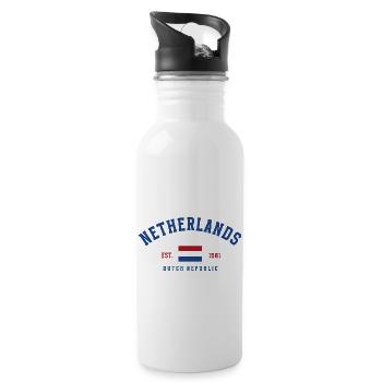 Netherlands Est 1581 - Water bottle with straw - white - Right