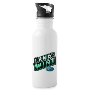 landwirt code - Trinkflasche mit integriertem Trinkhalm - Weiß - Rechts