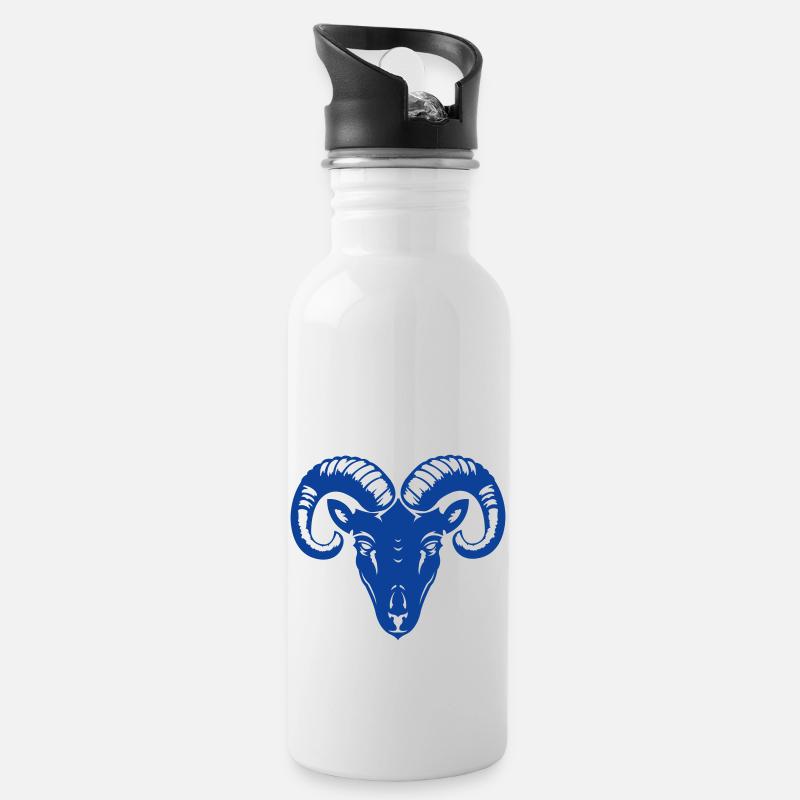 widder - Trinkflasche mit integriertem Trinkhalm - Weiß