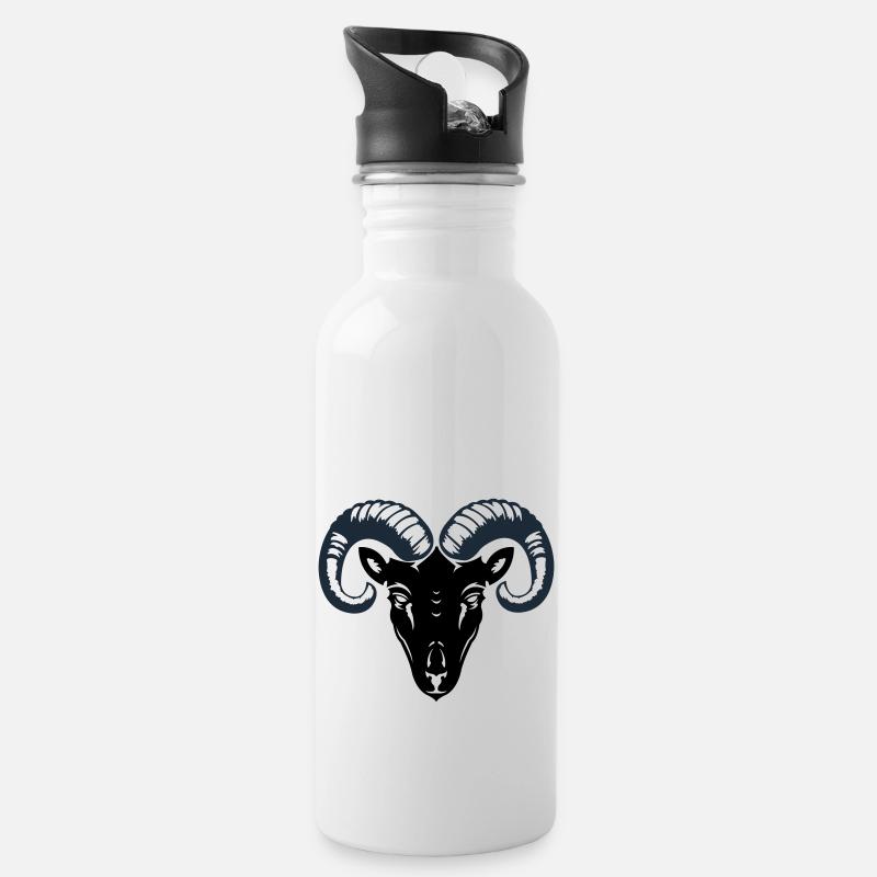 widder - Trinkflasche mit integriertem Trinkhalm - Weiß