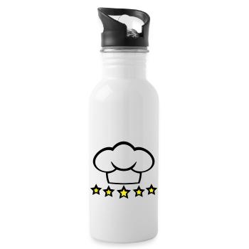 Chef Kitchen Chef's Hat 5 Star Master Cool - Water bottle with straw - white - Right
