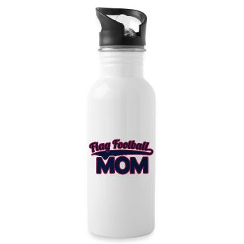 Flag Football Mom Mutter - Water bottle with straw - white - Right