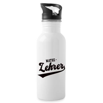 Mathe Lehrer Professor Mathematiker Mathelehrer - Trinkflasche mit integriertem Trinkhalm - Weiß - Rechts