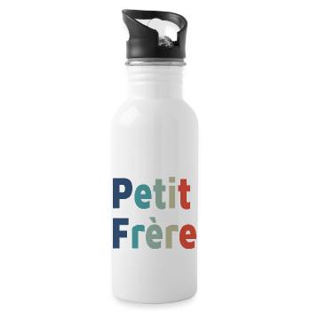 Geburt, Kleiner Bruder, Sohn, Junge - Trinkflasche mit integriertem Trinkhalm - Weiß - Rechts