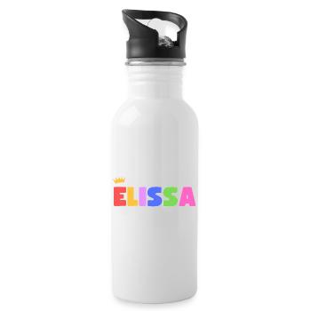 Elissa! Personnalisable - Gourde avec paille intégrée - blanc - Droite