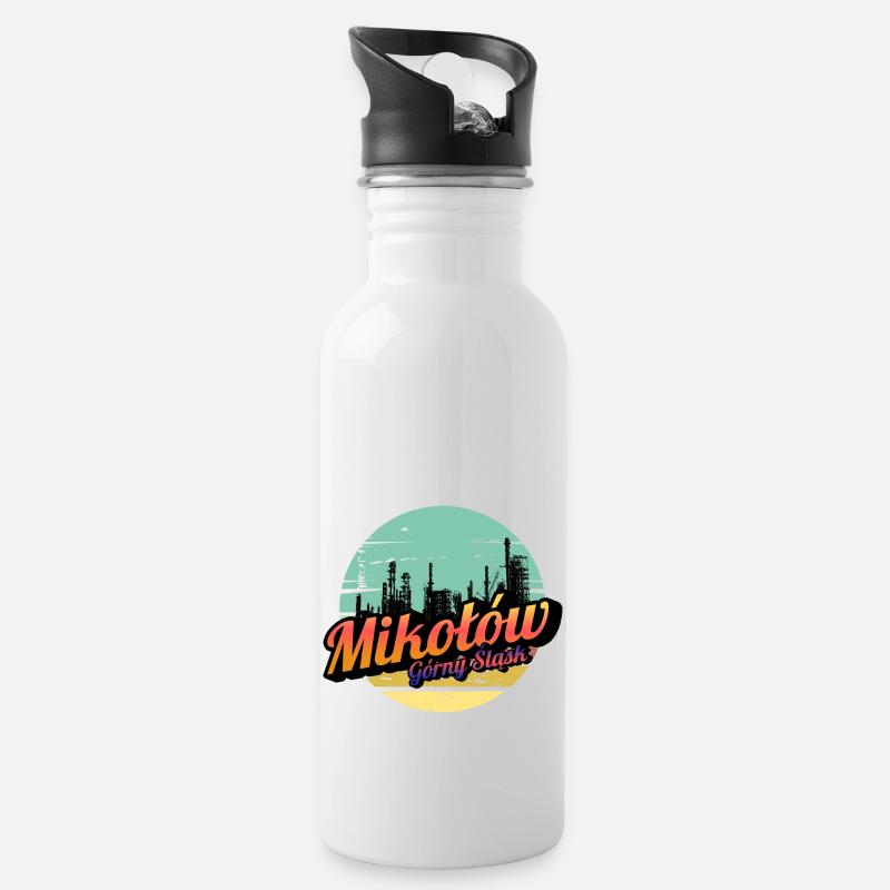 Mikołów, Haute-Silésie - Gourde avec paille intégrée - blanc