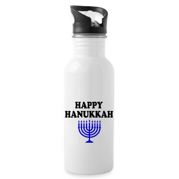 HAPPY HANUKKAH - Trinkflasche mit integriertem Trinkhalm - Weiß - Rechts