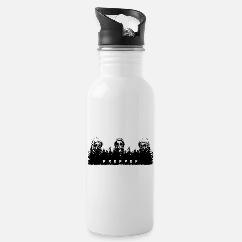 Prepper Code - Gourde avec paille intégrée - blanc