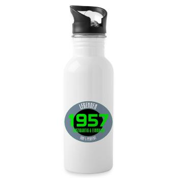 jahrgang1957_02 - Trinkflasche mit integriertem Trinkhalm - Weiß - Rechts