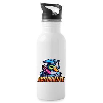 Abituriente Abi Motto - Trinkflasche mit integriertem Trinkhalm - Weiß - Rechts