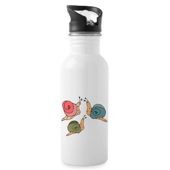 Schnecken - Trinkflasche mit integriertem Trinkhalm - Weiß - Rechts