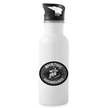 FANTASTISCHES SNOWBOARD - Trinkflasche mit integriertem Trinkhalm - Weiß - Rechts