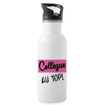 RETRAITE. RETRAITE. RETRAITEE. BONNE RETRAITE - Gourde avec paille intégrée - blanc - Droite