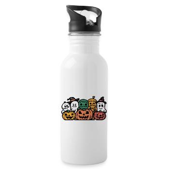 Halloween Symbol Party Team - Trinkflasche mit integriertem Trinkhalm - Weiß - Rechts